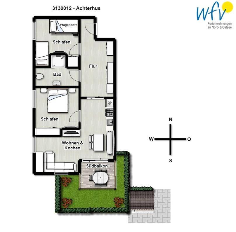 Achterhus - Ferienwohnung Inseltraum ユイスト エクステリア 写真